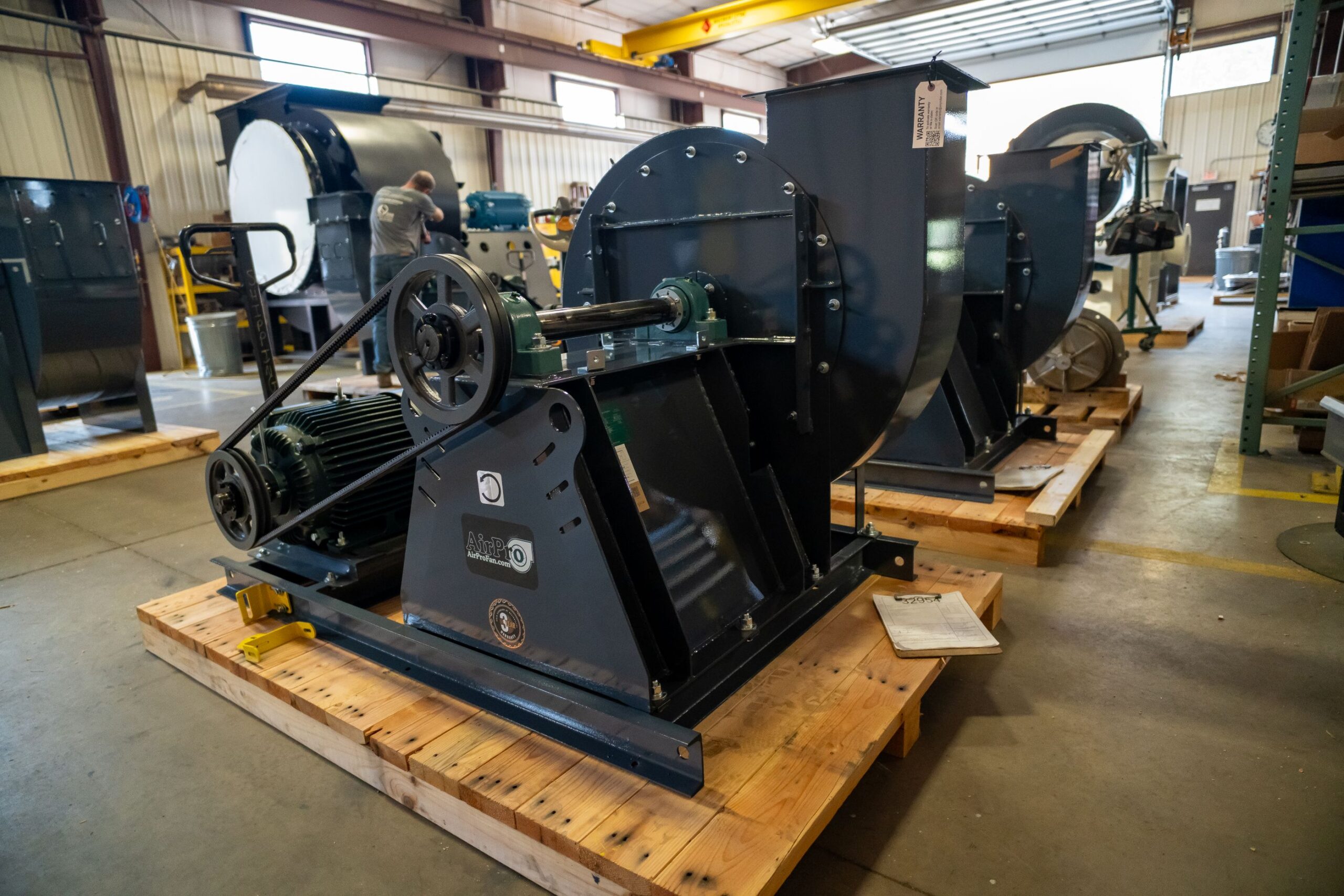 Two AirPro IETW Fans without guards from rear